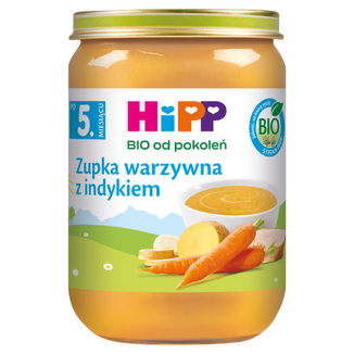 HiPP Zupka jarzynowa Bio z indykiem, po 5 miesiącu, 190 g - zdjęcie produktu