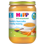 HiPP Zupka rosołek Bio z kurczaka z kaszką manną, po 5 miesiącu, 190 g - miniaturka zdjęcia produktu