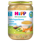 HiPP Zupka Bio, koperkowa z ryżem i indykiem, po 7 miesiącu, 190 g - miniaturka zdjęcia produktu