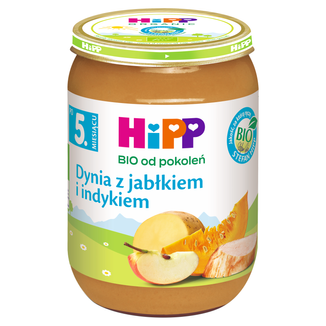 HIPP Danie Bio, dynia z jabłkiem i indykiem, po 5 miesiącu, 190 g - zdjęcie produktu