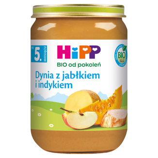 HIPP Danie Bio, dynia z jabłkiem i indykiem, po 5 miesiącu, 190 g - zdjęcie produktu