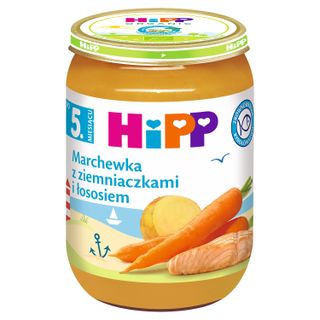 HiPP Danie Bio, marchewka z ziemniaczkami i łososiem, po 5 miesiącu, 190 g - zdjęcie produktu