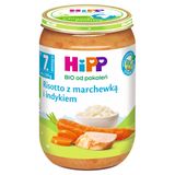HiPP Danie Bio, risotto z marchewką i indykiem, po 7 miesiącu, 220 g - miniaturka zdjęcia produktu
