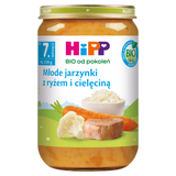 HiPP BIO od pokoleń, młode jarzynki z ryżem i cielęciną, po 7 miesiącu, 220 g - miniaturka zdjęcia produktu
