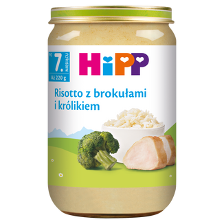 HiPP, risotto z brokułami i królikiem, po 7 miesiącu, 220 g - zdjęcie produktu