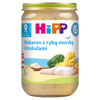 HiPP Danie, makaron z rybą morską i brokułami, po 9 miesiącu, 220 g - zdjęcie produktu