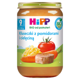 HiPP BIO od pokoleń, kluseczki z pomidorami i cielęciną, po 9 miesiącu, 220 g USZKODZONE OPAKOWANIE - miniaturka zdjęcia produktu