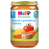 HiPP BIO od pokoleń, kluseczki z pomidorami i cielęciną, po 9 miesiącu, 220 g - miniaturka zdjęcia produktu