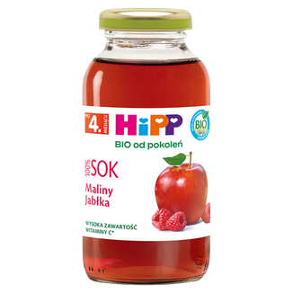 HiPP BIO od pokoleń, sok maliny-jabłka, po 4 miesiącu, 200 ml - zdjęcie produktu