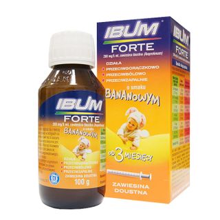 Ibum Forte 200 mg/ 5 ml, zawiesina doustna dla dzieci od 3 miesiąca, smak bananowy, 100 g - miniaturka 2 zdjęcia produktu