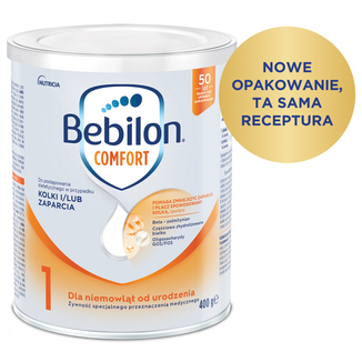 Bebilon Comfort 1, dla niemowląt w przypadku kolek i zaparć, od urodzenia, 400 g - zdjęcie produktu