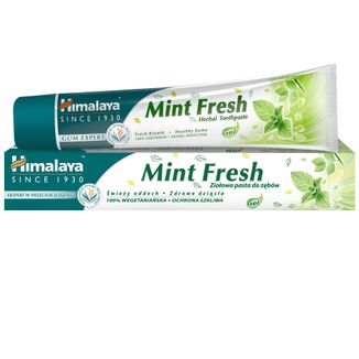 Himalaya Mint Fresh, ziołowa pasta do zębów w żelu, odświeżająca oddech, 75 ml - zdjęcie produktu