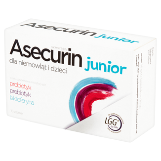 Asecurin Junior dla niemowląt i dzieci, 10 saszetek USZKODZONE OPAKOWANIE - zdjęcie produktu