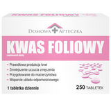 Kwas foliowy 400 µg, 250 tabletek - miniaturka zdjęcia produktu