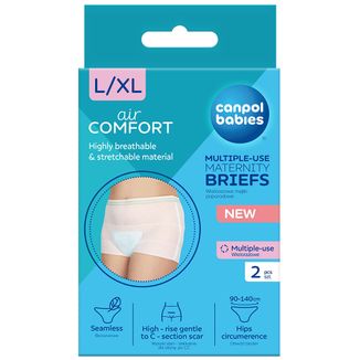 Canpol Babies, majtki poporodowe, wielorazowe, siateczkowe, 73/002, rozmiar L/XL, 2 sztuki - zdjęcie produktu