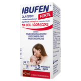 Ibufen dla dzieci Forte o smaku truskawkowym 200 mg/ 5 ml, zawiesina dosutna od 3 miesiąca, 40 ml USZKODZONE OPAKOWANIE - miniaturka zdjęcia produktu