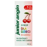 Junior-angin, syrop dla dzieci od 1 roku życia, smak czereśniowy, 100 ml USZKODZONE OPAKOWANIE - miniaturka zdjęcia produktu