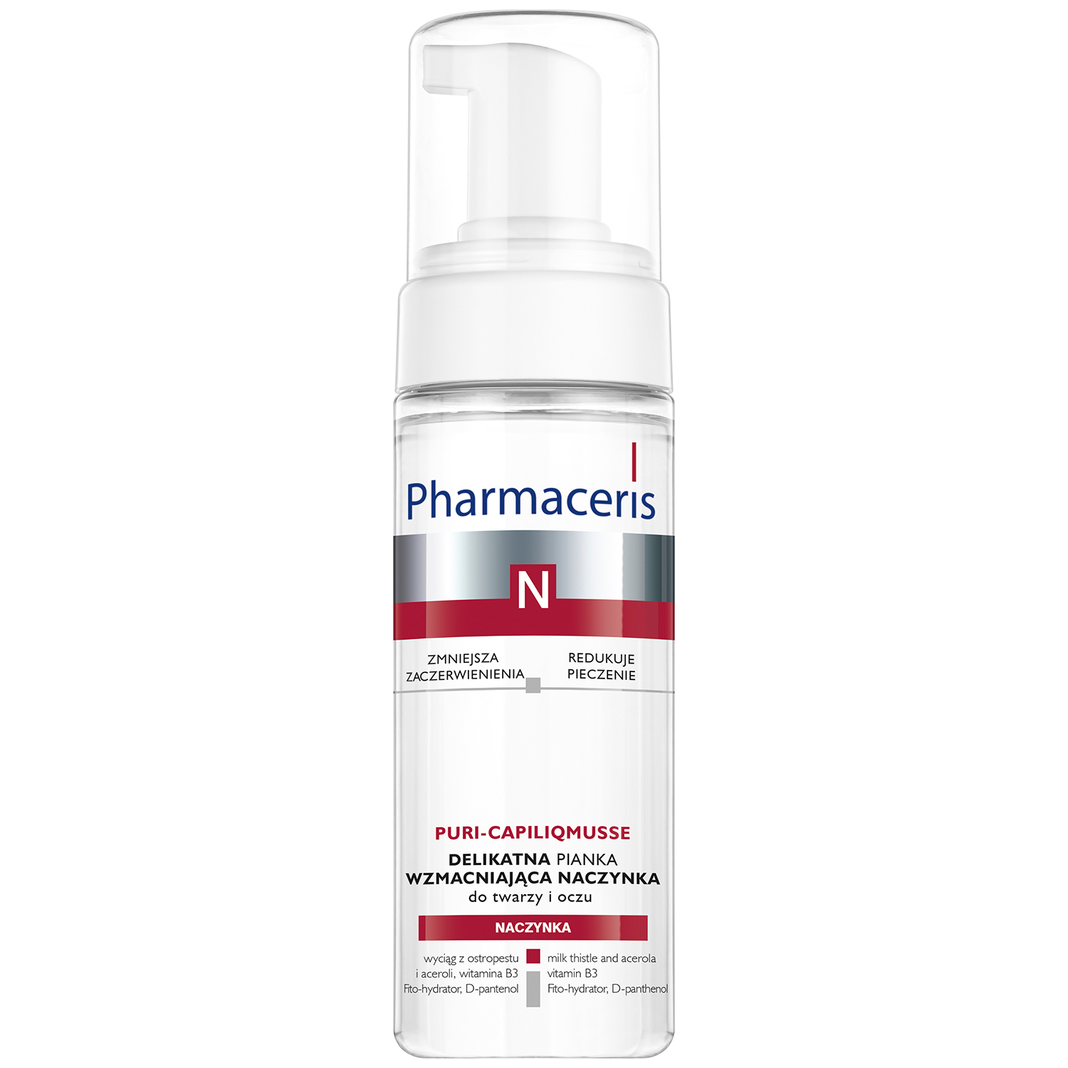 Pharmaceris Pharmaceris N Puri-Capiliqmusse, sanft Schaum stärkend Couperose zur Gesichtsreinigung und Augen, 150 ml — Inhaltsstoffe und Bewertung