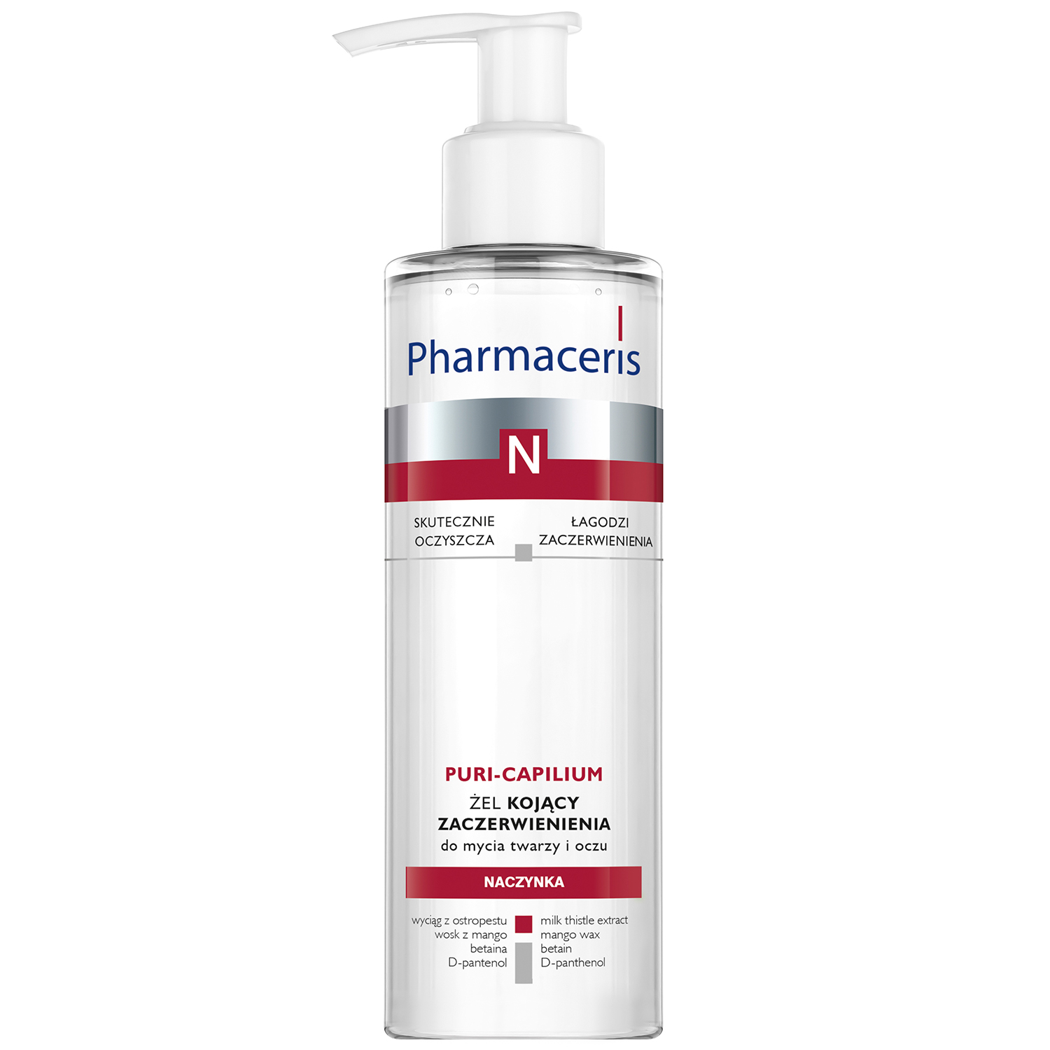 Pharmaceris Pharmaceris N Puri-Capilium, Gel beruhigend Rötungen zur Gesichtsreinigung und Augen, 190 ml — Inhaltsstoffe und Bewertung