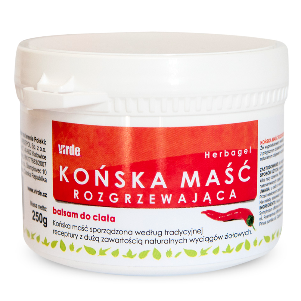 Nieznana Virde, końska maść rozgrzewająca, balsam do ciała, 250 ml