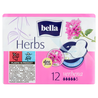 Bella Herbs, podpaski higieniczne ze skrzydełkami z werbeną, 12 sztuk - zdjęcie produktu