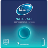 Unimil Natural+, prezerwatywy klasyczne, 3 sztuki - miniaturka zdjęcia produktu