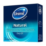Unimil Natural+, prezerwatywy klasyczne, 3 sztuki - miniaturka zdjęcia produktu