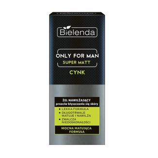 Bielenda Only For Men Super Matt, żel nawilżający przeciw błyszczeniu się skóry, cynk, 50 ml - zdjęcie produktu