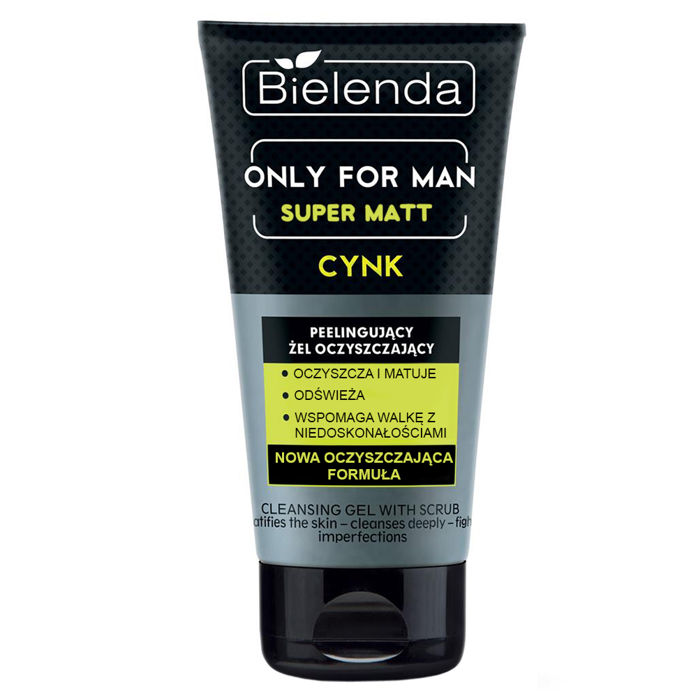 Nieznana Bielenda Only For Men Super Matt, peelingujący żel oczyszczający, 150 g