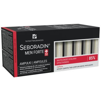 Seboradin Men Forte, kuracja przeciw wypadaniu włosów dla mężczyzn, 5,5 ml x 14 ampułek USZKODZONE OPAKOWANIE - zdjęcie produktu