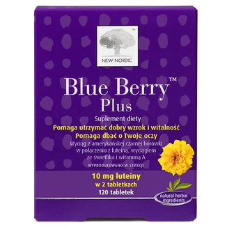 New Nordic Blue Berry Plus, 120 tabletek USZKODZONE OPAKOWANIE - zdjęcie produktu