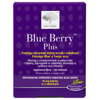 New Nordic Blue Berry Plus, 120 tabletek USZKODZONE OPAKOWANIE - zdjęcie produktu