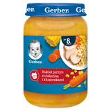 Gerber Obiadek, bukiet jarzyn z cielęciną i kluseczkami, po 8 miesiącu, 190 g - miniaturka zdjęcia produktu