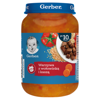 Gerber Obiadek, wołowinka po staropolsku z kaszą, po 10 miesiącu, 190 g USZKODZONE OPAKOWANIE - zdjęcie produktu
