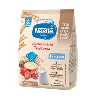 Nestle Kaszka mleczno-ryżowa, truskawka, po 6 miesiącu, 230 g - zdjęcie produktu