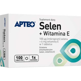 Apteo Selen + Witamina E,  100 tabletek - zdjęcie produktu