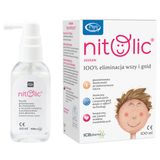 Pipi Nitolic Zestaw do eliminacji wszy i gnid, spray, 100 ml + grzebień + emulsja, 40 ml + dodatek do prania, 20 ml + czepek - miniaturka zdjęcia produktu