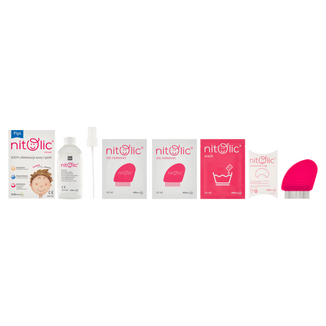 Pipi Nitolic Zestaw do eliminacji wszy i gnid, spray, 100 ml + grzebień + emulsja, 40 ml + dodatek do prania, 20 ml + czepek - zdjęcie produktu