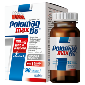 Polomag B6 Max, 90 tabletek Polomag B6 Max, 90 tabletek - zdjęcie produktu