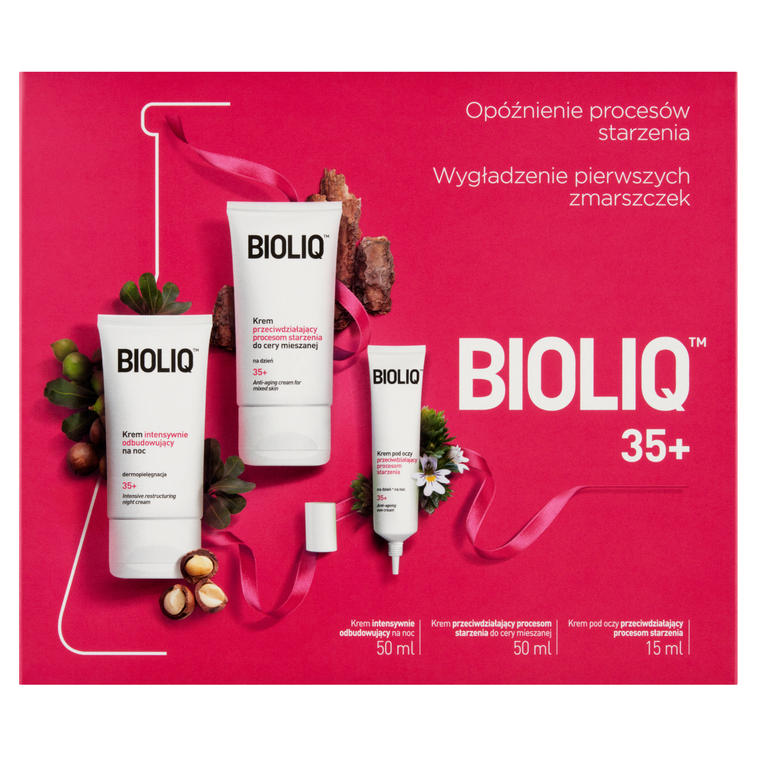 Bioliq Set Bioliq 35+, Creme Anti-Aging für Mischhaut 50 ml + Creme aufbauend für die Nacht 50 ml + Anti-Aging Augencreme, 15 ml — Inhaltsstoffe und Bewertung