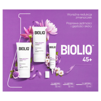 Zestaw Bioliq 45+, krem ujędrniająco-wygładzający na dzień, 50 ml + krem na noc, 50 ml + krem pod oczy, 15 ml Zestaw Bioliq 45+, krem ujędrniająco-wygładzający na dzień, 50 ml + krem na noc, 50 ml + krem pod oczy, 15 ml - zdjęcie produktu