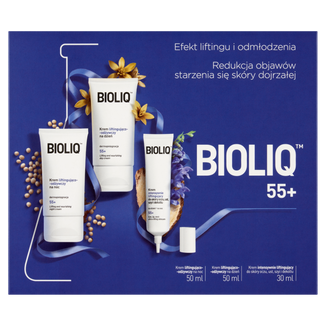 Zestaw Bioliq 55+, krem liftingująco-odżywczy na dzień, 50 ml + krem na noc, 50 ml + krem pod oczy, 30 ml - zdjęcie produktu