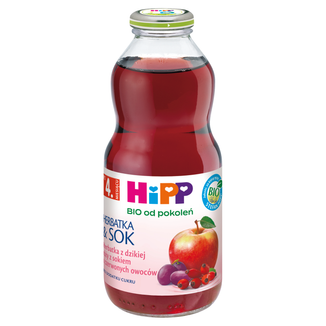 HiPP Herbatka & Sok Bio, herbatka z dzikiej róży z sokiem z czerwonych owoców, po 4 miesiącu, 500 ml - zdjęcie produktu