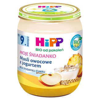 HiPP Moje Śniadanko Bio, musli owocowe z jogurtem, po 9 miesiącu, 160 g - zdjęcie produktu