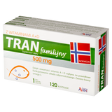 Tran Familijny z witaminami A + D, 120 kapsułek Tran Familijny z witaminami A + D, 120 kapsułek - miniaturka zdjęcia produktu