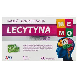 Lecytyna MEMO 1200 mg, 60 kapsułek - zdjęcie produktu