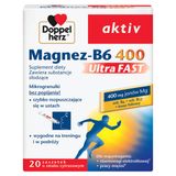 Doppelherz aktiv Magnez-B6 400 UltraFast, smak cytrusowy, 20 saszetek - miniaturka zdjęcia produktu