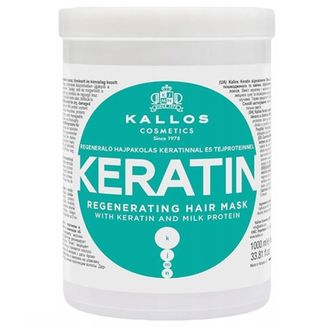 Kallos Kjmn Keratin, regenerująca maska do włosów z keratyną, 1000 ml - zdjęcie produktu