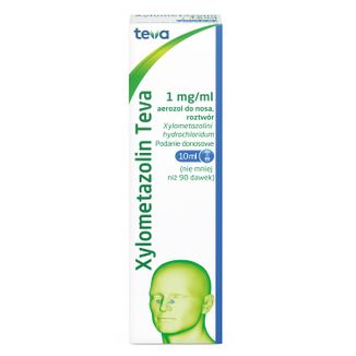 Xylometazolin Teva 1 mg/ ml, aerozol do nosa, 10 ml - zdjęcie produktu