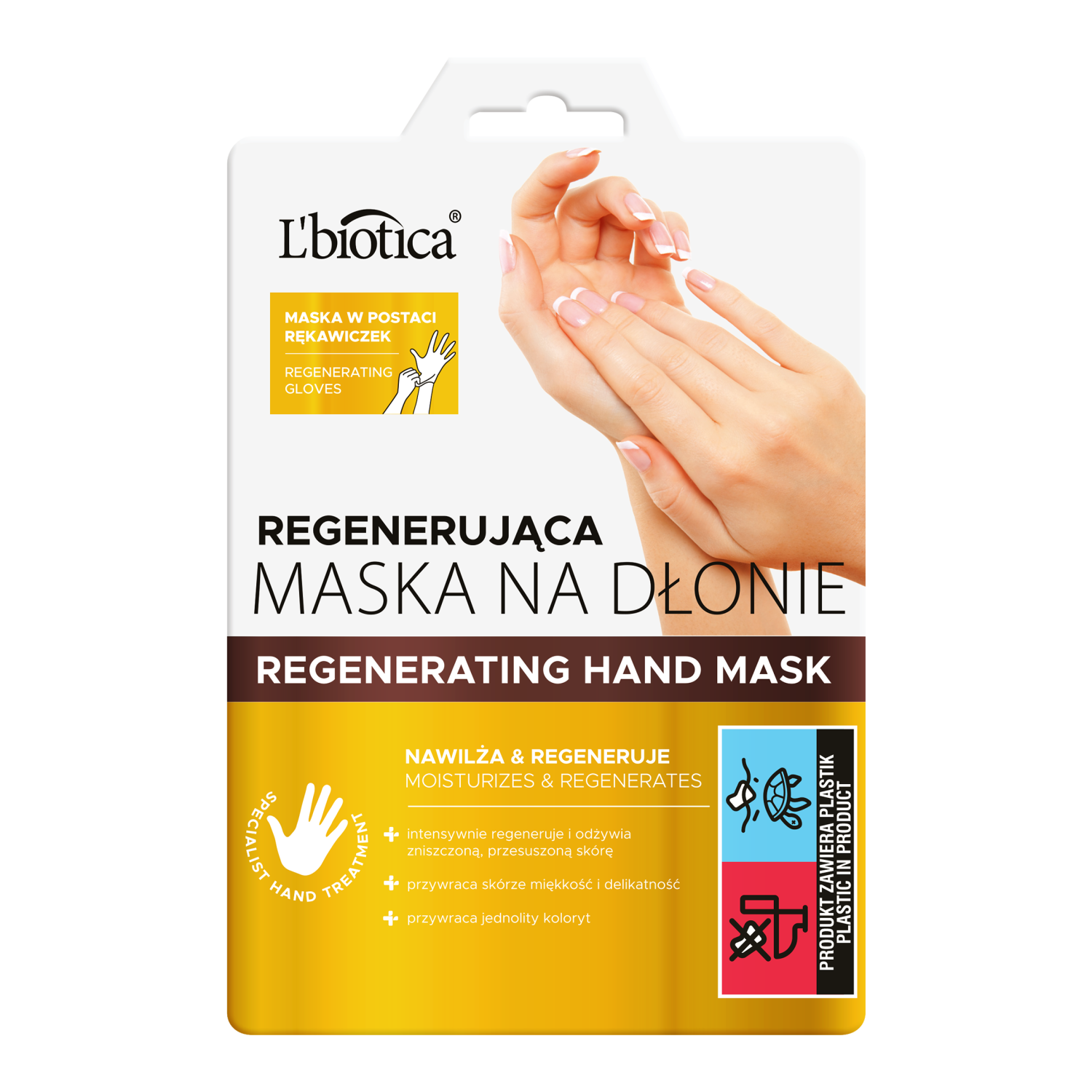 Nieznana L'Biotica Home Spa, maska regenerująca na dłonie, nasączone rękawiczki, 26 g — Inhaltsstoffe und Bewertung